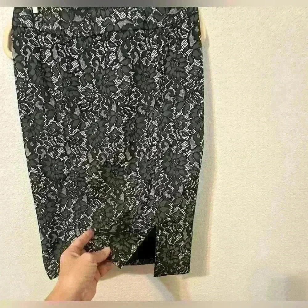 Whimsigoth Lace Pencil Skirt Witchy Fairy Grunge Floral Worthington Sz 4 - Picture 2 of 5
